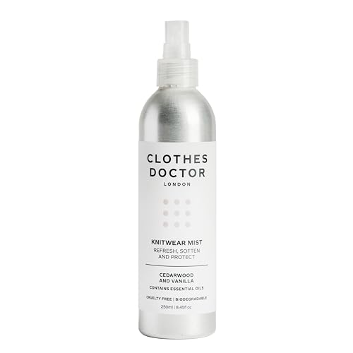 Knitwear Mist Cedarwood and Vanilla - Hated by Moths, Refresh, Scent &amp;amp; Soften | Spray Onto Wool Cashmere Mohair Angora &amp;amp; Mixed Yarn Knitwear | Natural Ingredients Vegan Biodegradable Made in Britain