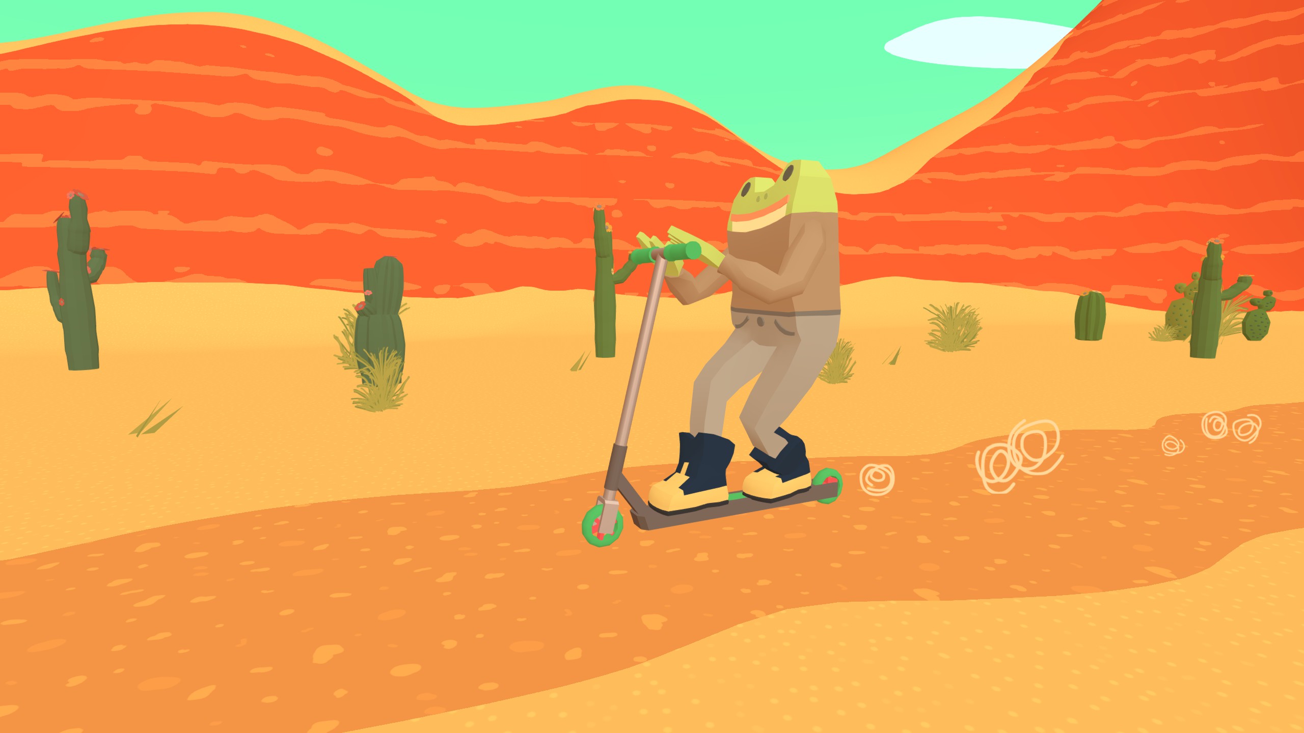 The Frog Detective riding a scooter in Frog Detective 3