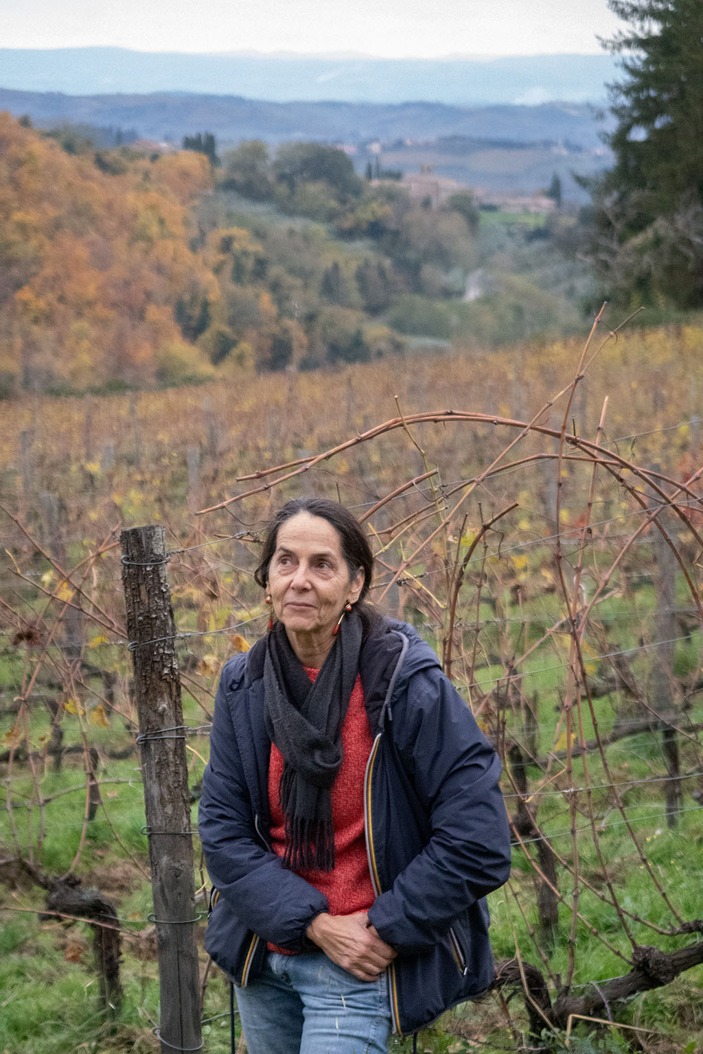 Susanna Grassi in her I Fabbri vineyards in Lamole
