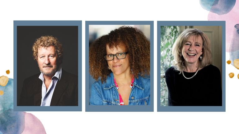 A composite image of three authors who have shared their all-time classic reads with woman and home: Sebastian Faulkes, Bernardine Evaristo, and Deborah Moggach