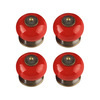 Red ceramic knobs