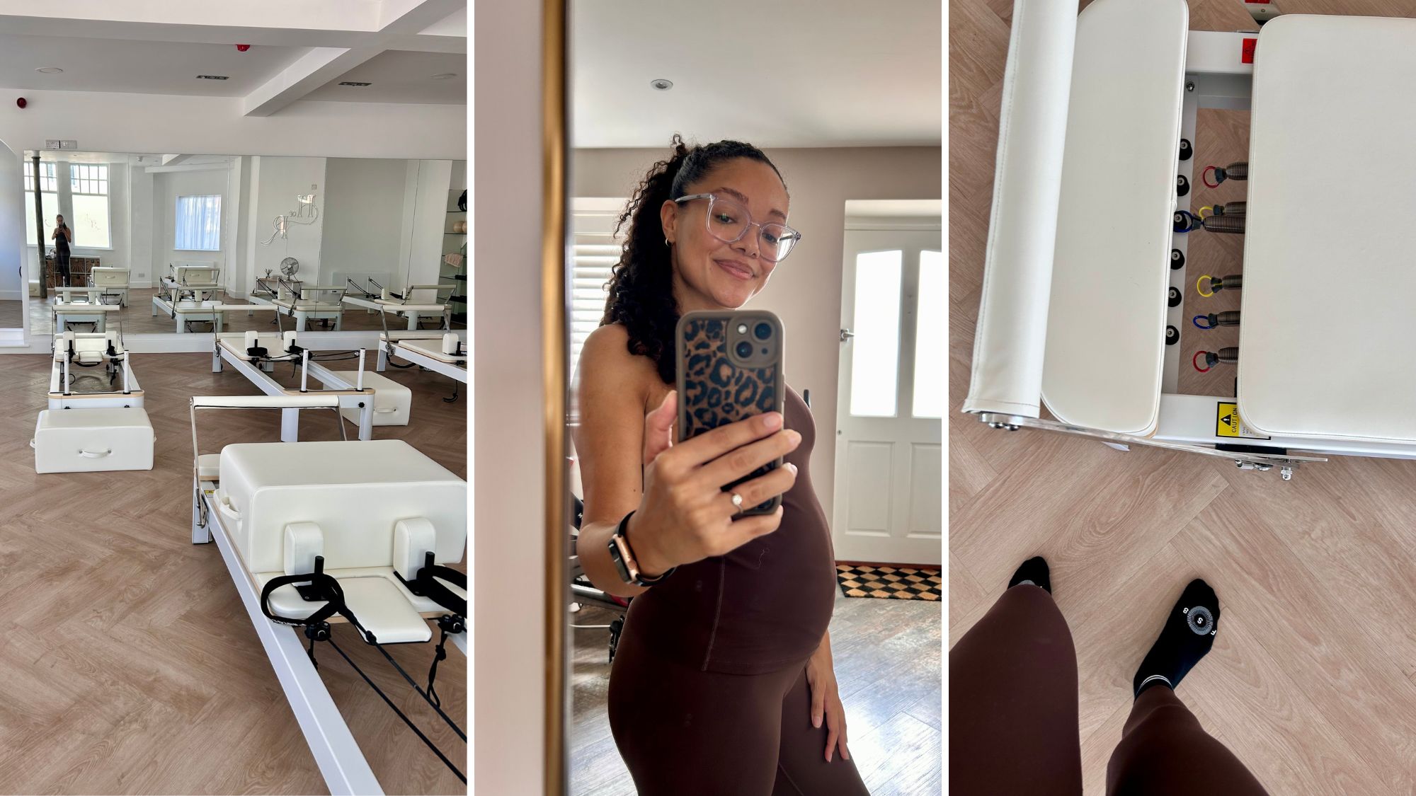 Health writer Becks Shepherd trying Reformer Pilates while pregnant