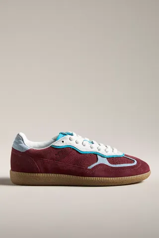 burgundy and lightblue accented alohas sneakers 