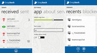 Snapback for Windows Phone 8