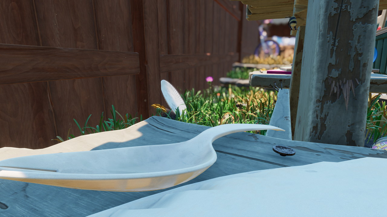 The spork on Grounded's Picnic Table