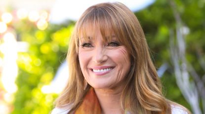 : Actress Jane Seymour visits Hallmark Channel's "Home & Family" at Universal Studios Hollywood on November 01, 2019 in Universal City, California.