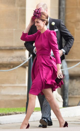 Kate Middleton's pink look for Eugenie's wedding is also a hotly searched color scheme