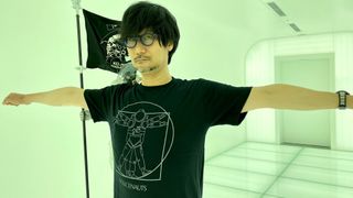 Hideo Kojima wearing a Policenauts t-shirt.