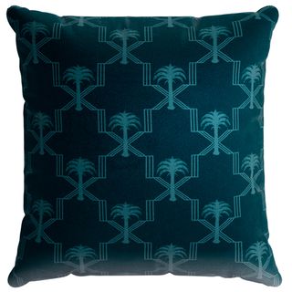 pattern printed blue cushion