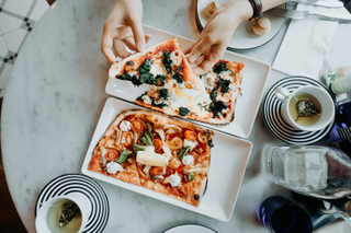 plates of pizza