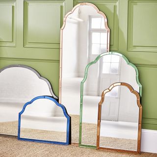 Aurora glass wall mirror in assorted colours and sizes