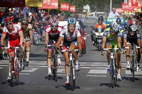 Greg Van Avermaet (Omega Pharma-Lotto) was beaten to the line for second by Romain Zingle (Cofidis)