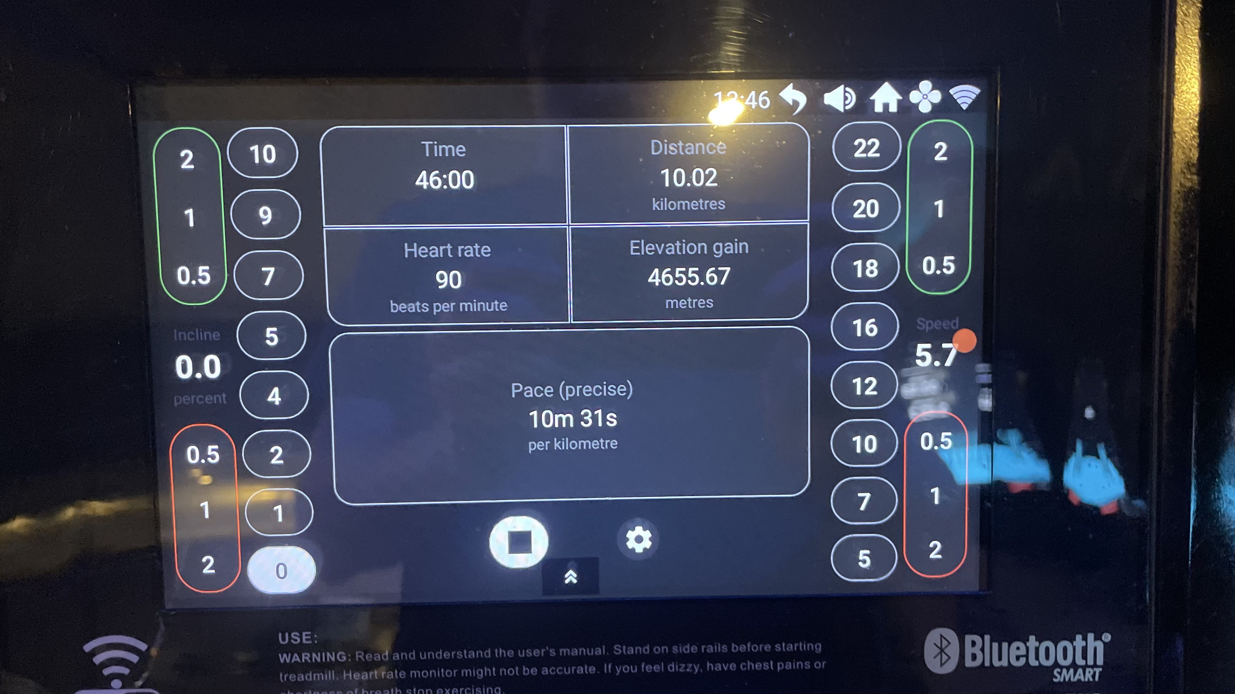 Stats on a screen at the Altitude centre