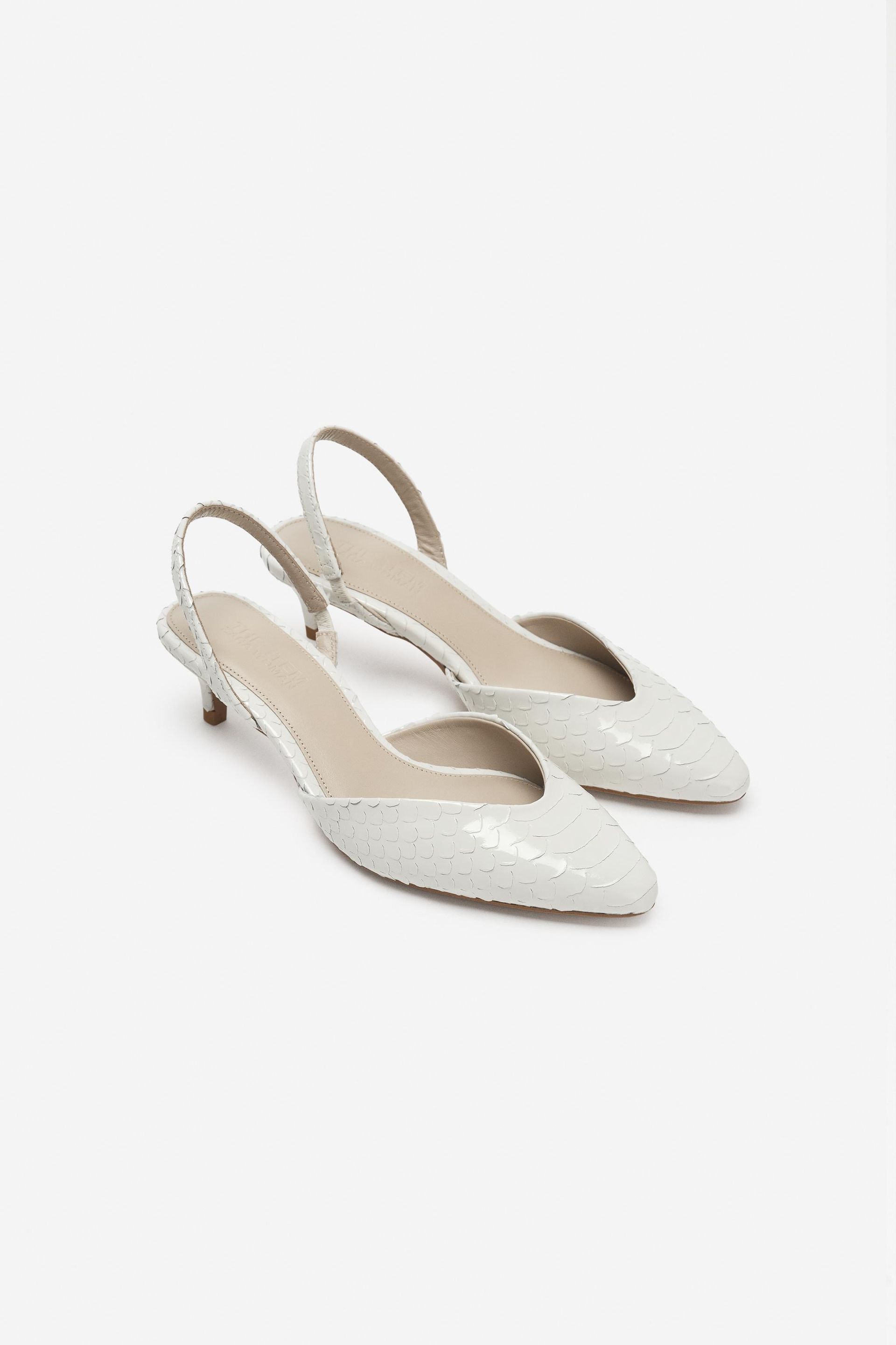 Leather Kitten Heel Shoes - the Item Zara Woman - White - 6