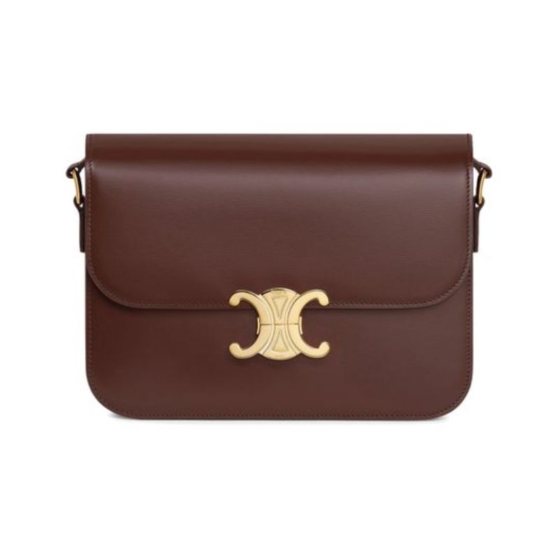 Medium Triomphe bag in shiny calfskin