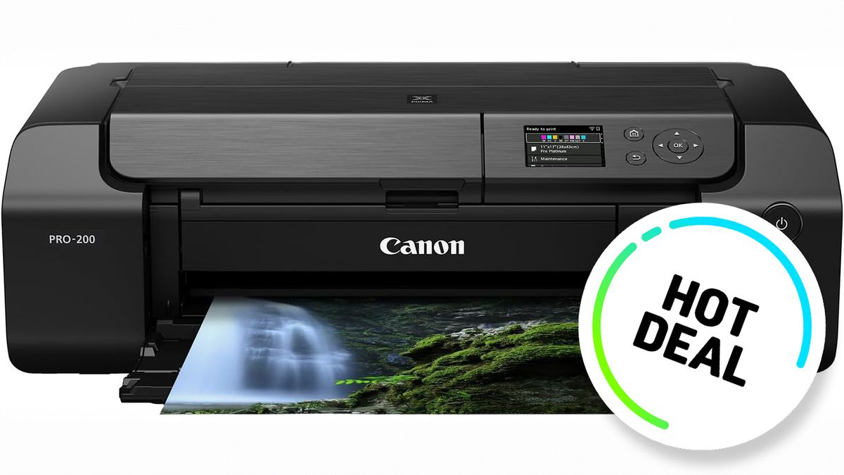 Canon Pixma Pro-200 printer with Hot Deal sticker