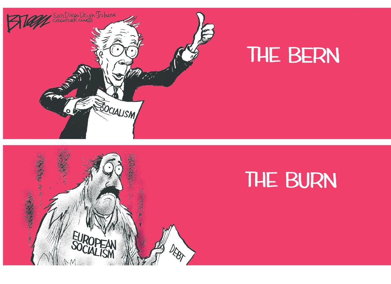 Political Cartoon U.S. Bernie 2016