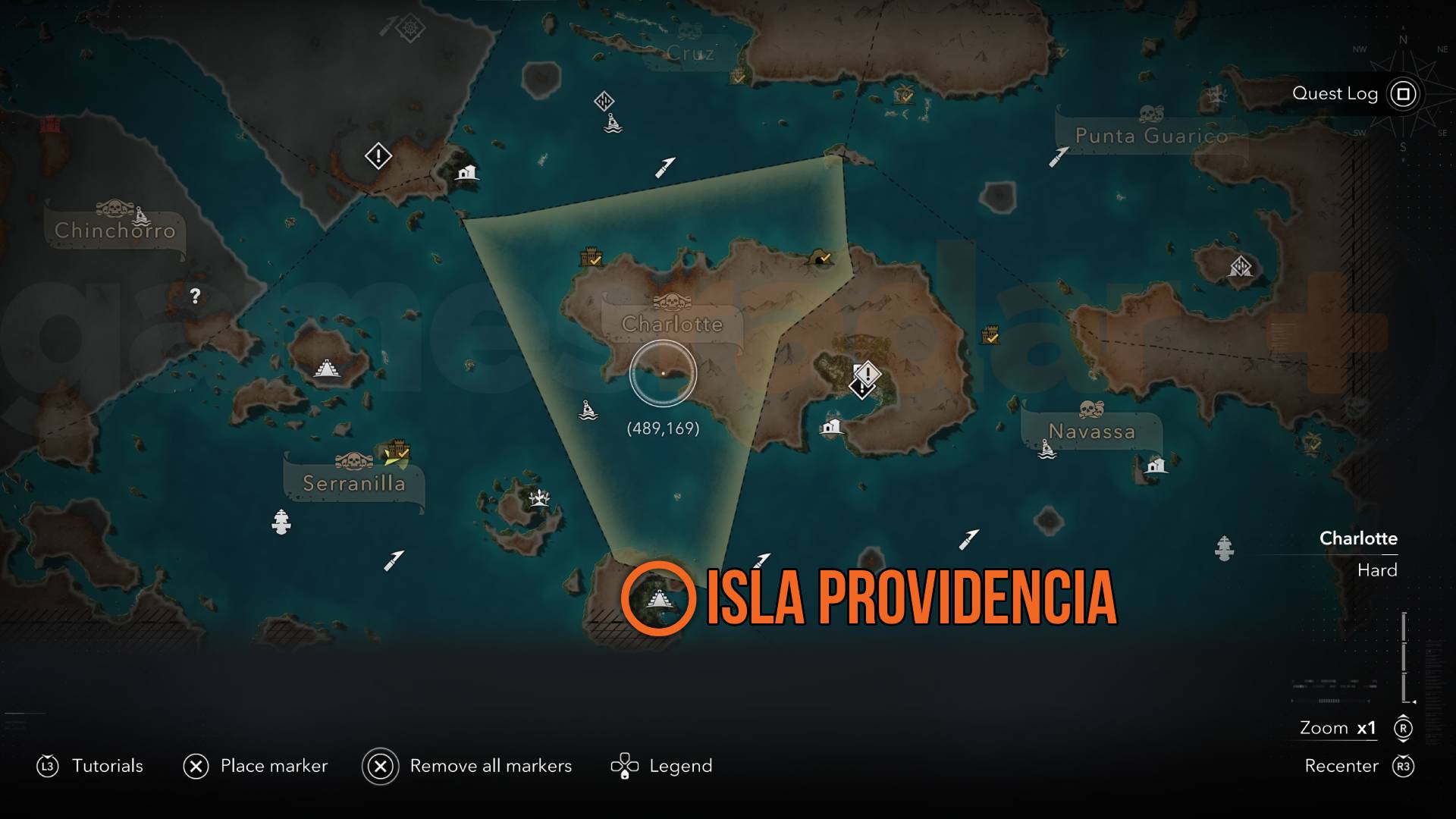 Assassin's Creed Black Flag Resynced Isla Providencia on the world map