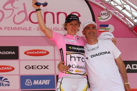Overall leader Ina Teutenberg after stage 1 of the Giro Donne.