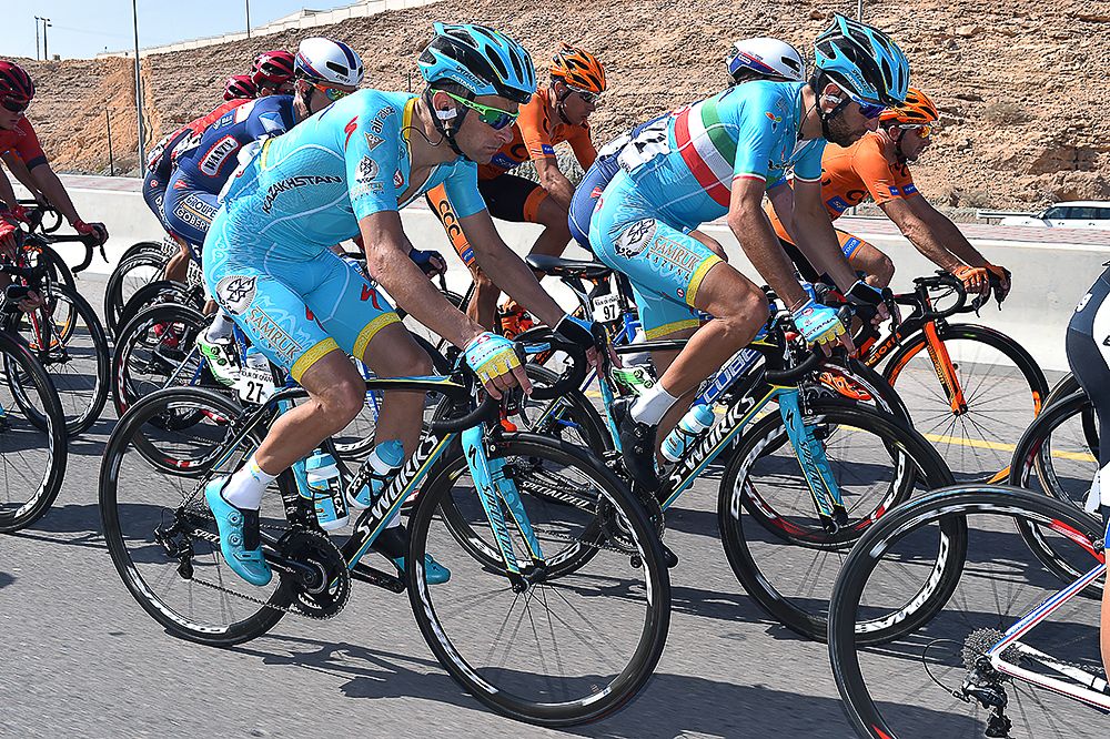 Vincenzo Nibali rides in the peloton