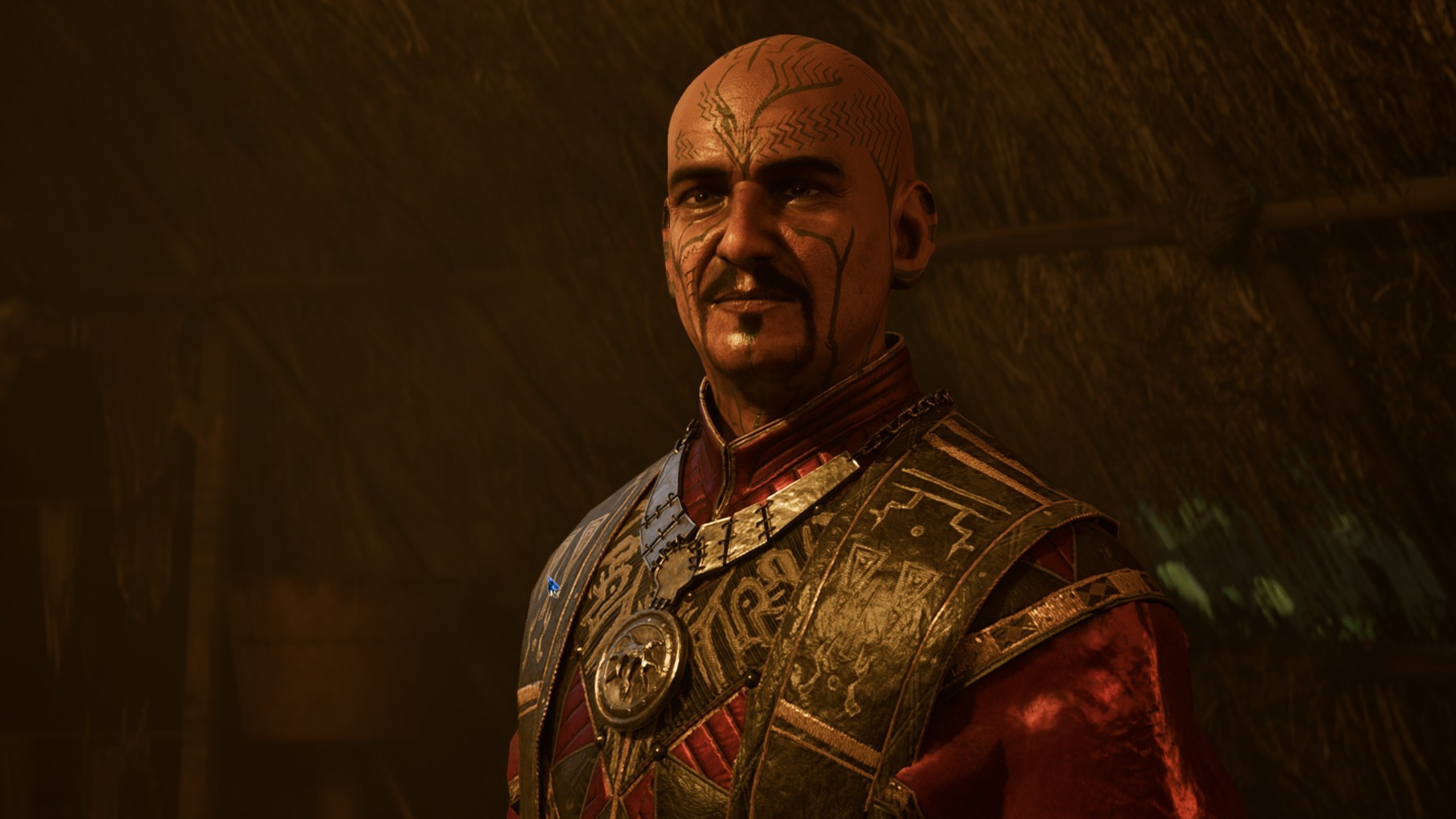 Gothic Remake camps: A close-up shot of a Swamp Camp cultist with lavish red robes.