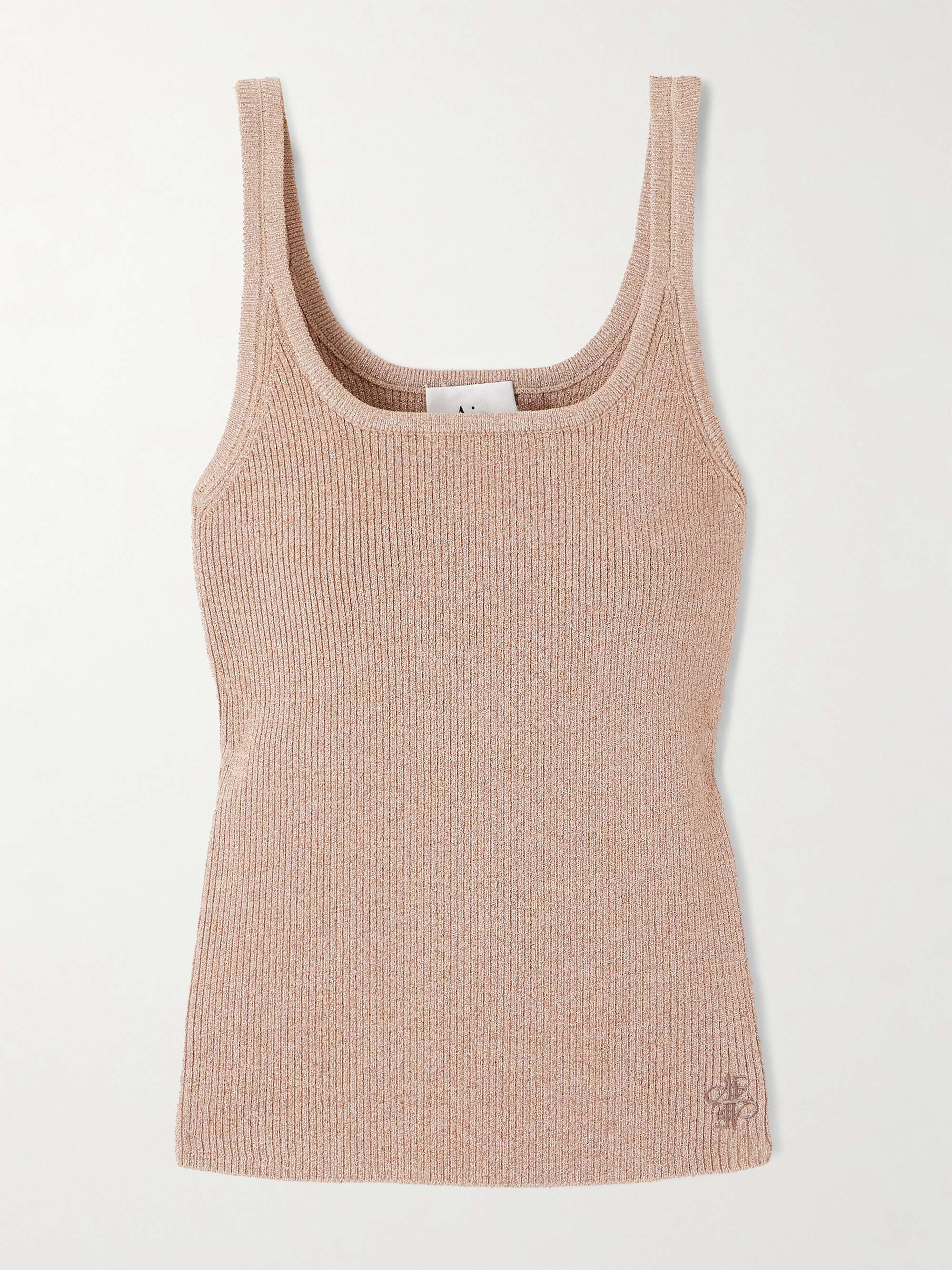 Breeze Metallic Ribbed-Knit Tank