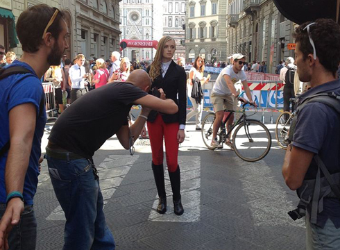Chloe Vell on fashion shoot in Tuscany