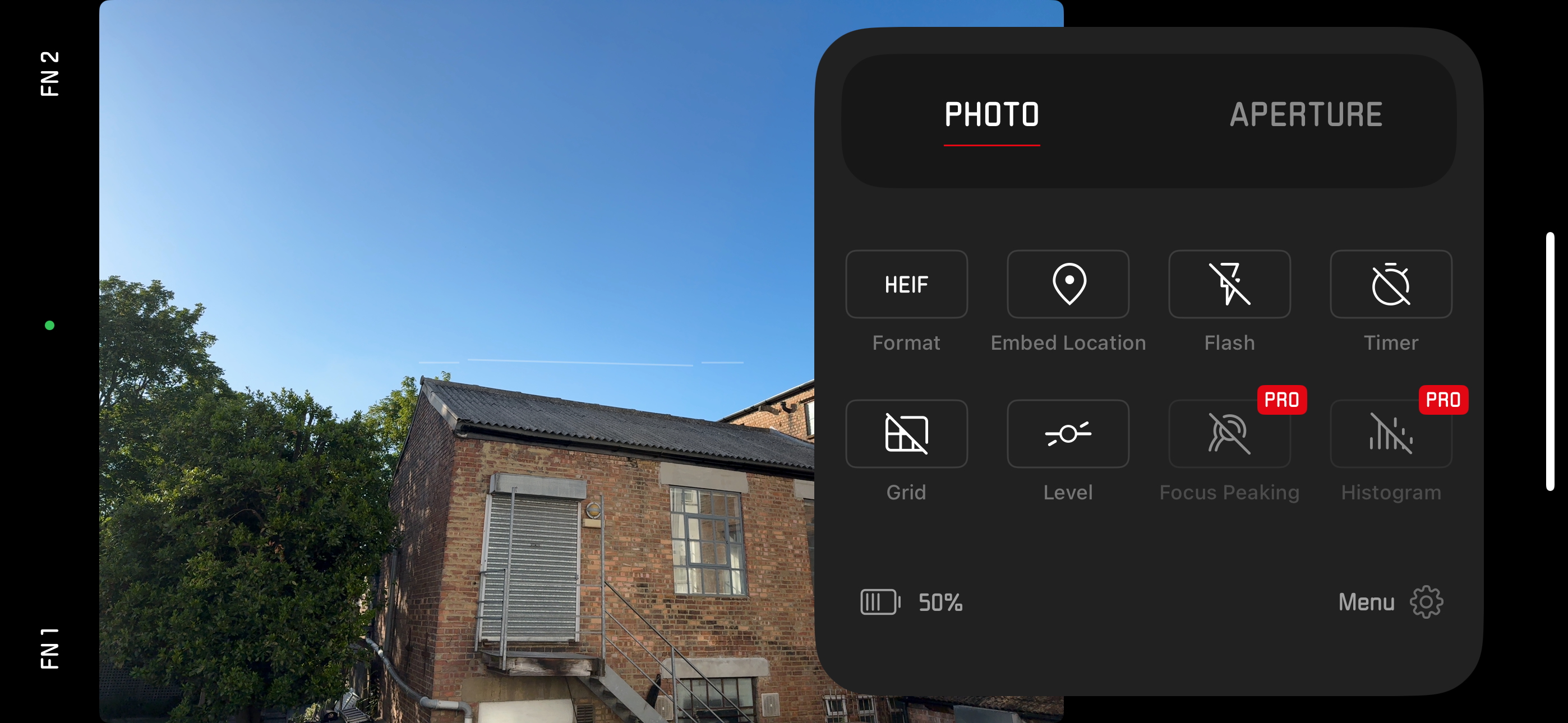 Screenshots from the Leica Lux iPhone app