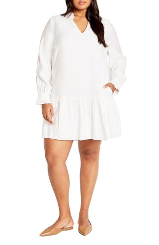 Laylo Ruffle Hem Long Sleeve Dress