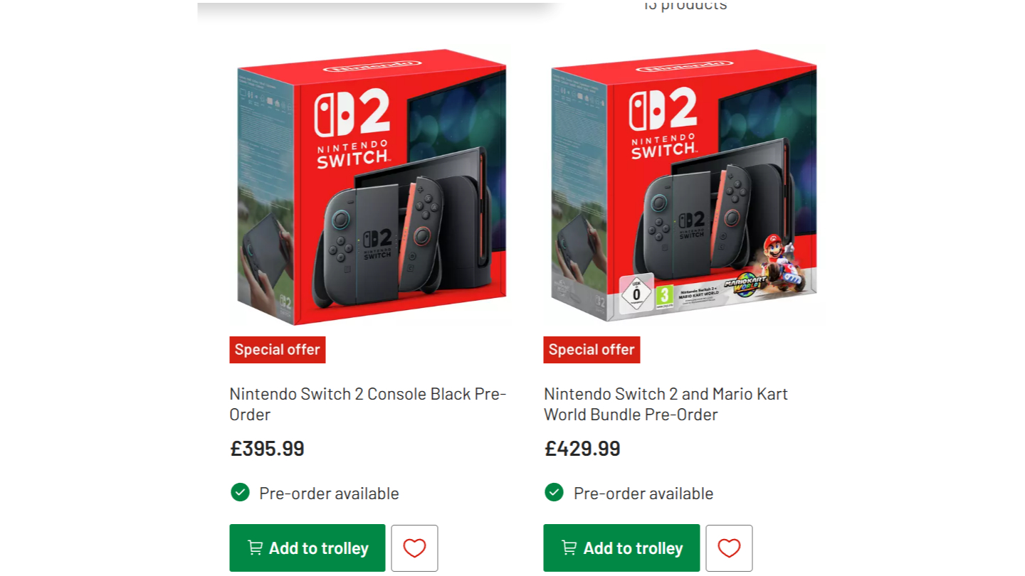 Argos Switch 2 pre-order