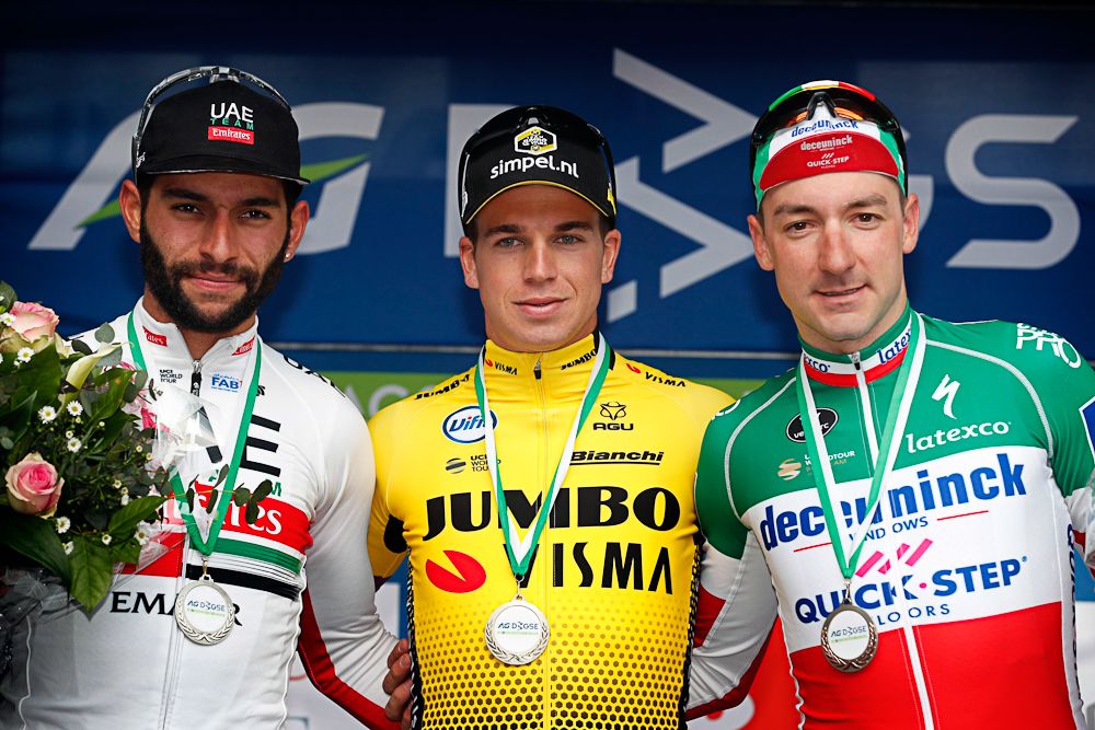 Fernando Gaviria, Dylan Groenewegen and Elia Viviani