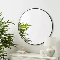 Round Framed Wall Mirror 80cm Black | £55 at Dunelm