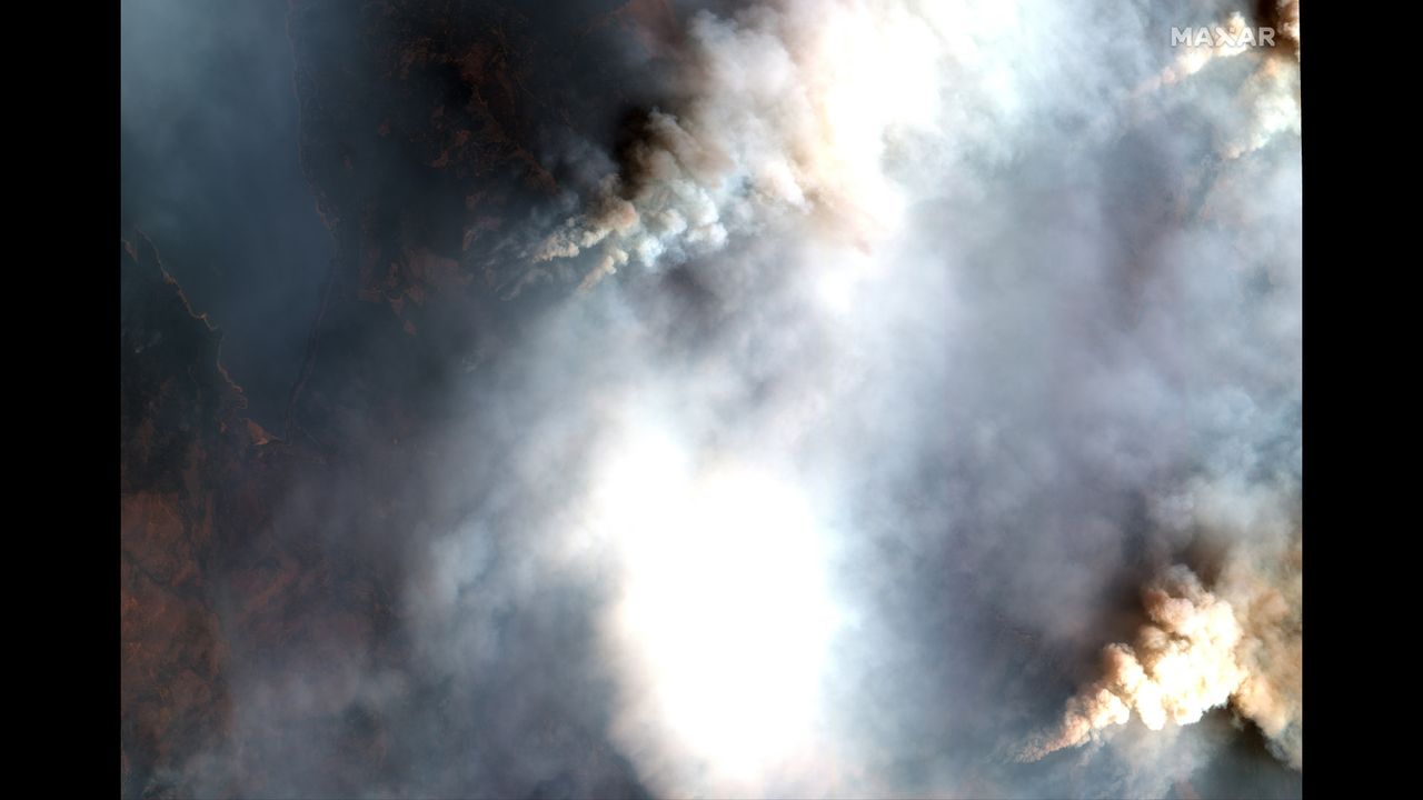 Earth observation satellites of U.S operator Maxar Technologies captured detailed images of devastating fires raving northern California. The images, taken on Sunday, August 8, show areas hit by the Dixie wildfire, the second most devastating wildfire in California&rsquo;s history. This natural colour image shows the area around Lake Almanor.