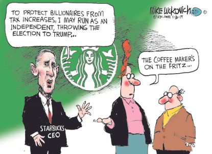 Political Cartoon U.S.&nbsp;Howard Schultz CEO Starbucks 2020