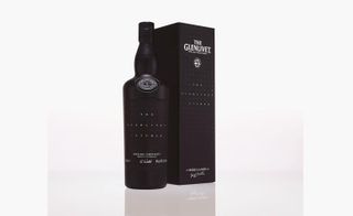 The whisky bottle is black in color