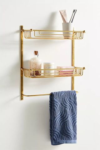 Image of bathroom shelf with three cmpartments