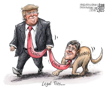 Political cartoon U.S. Trump Sean Hannity Michael Cohen
