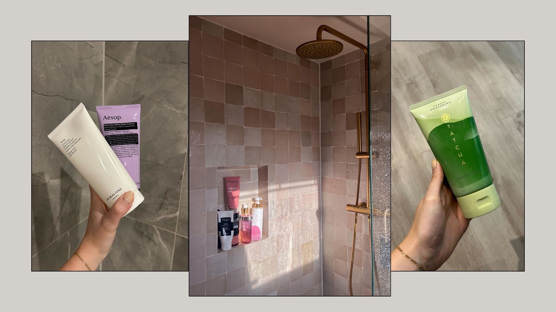 A shower with body wash