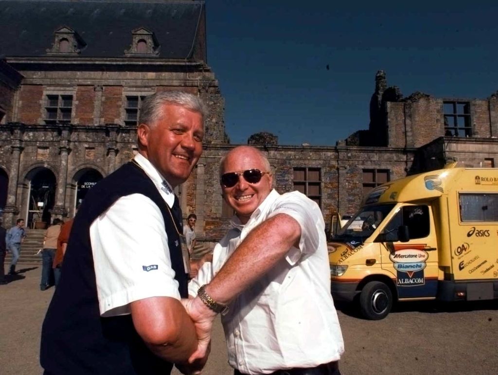 Pevenage with Deceuninck-QuickStep boss Patrick Lefevere at the 1999 Tour de France