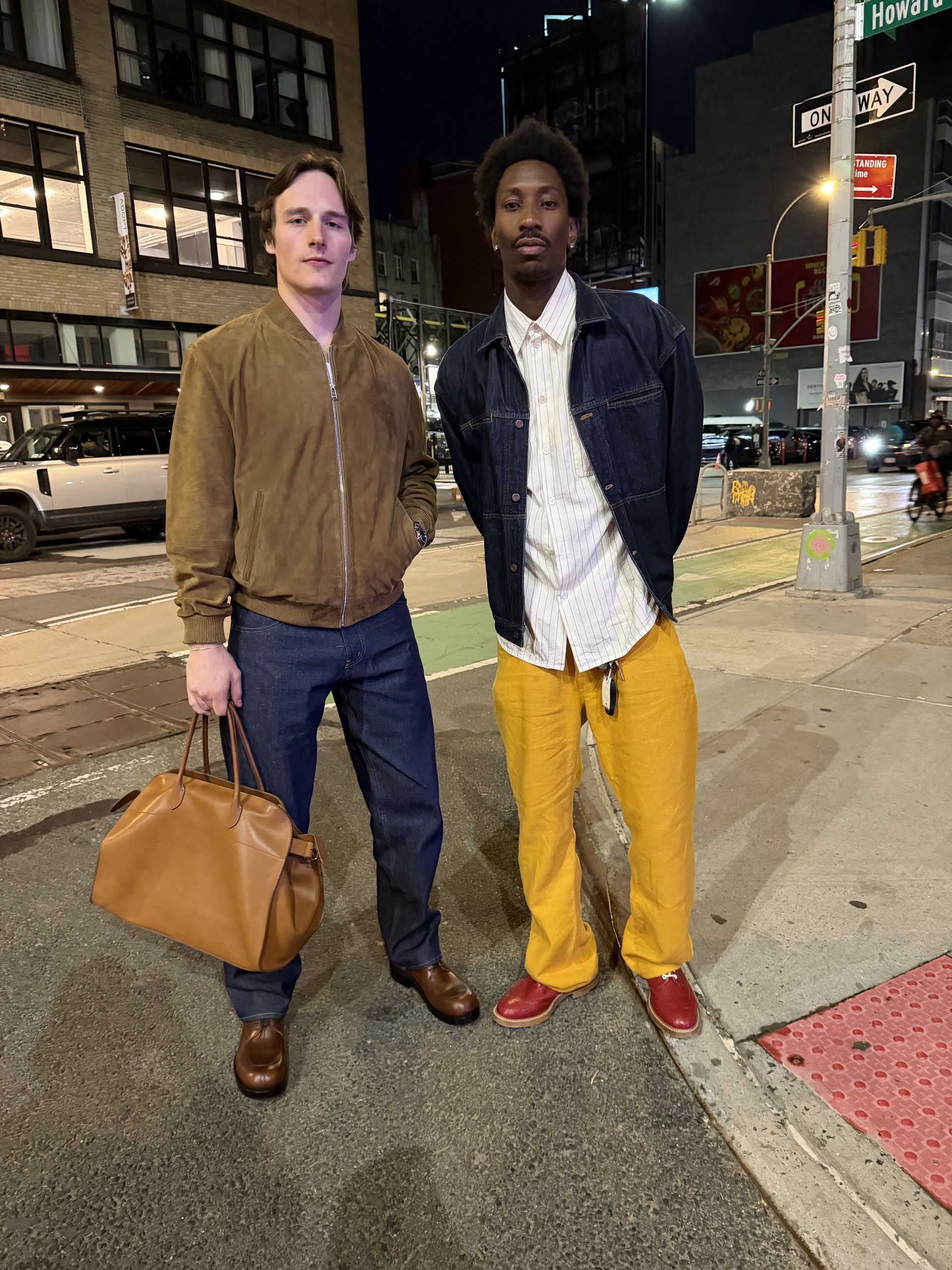 Knicks player Tyler Kolek with stylist Olivier Rogers.