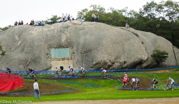 Spectators on the big rock could see almost the entire course