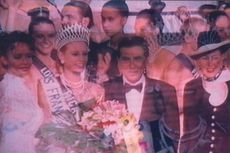  tv still of woman crowned Ms France, part of Exteriors photography exhibition exploring writing of Annie Ernaux through photography