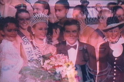  tv still of woman crowned Ms France, part of Exteriors photography exhibition exploring writing of Annie Ernaux through photography