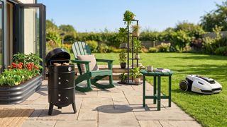 Selection of Walmart outdoor products in a yard