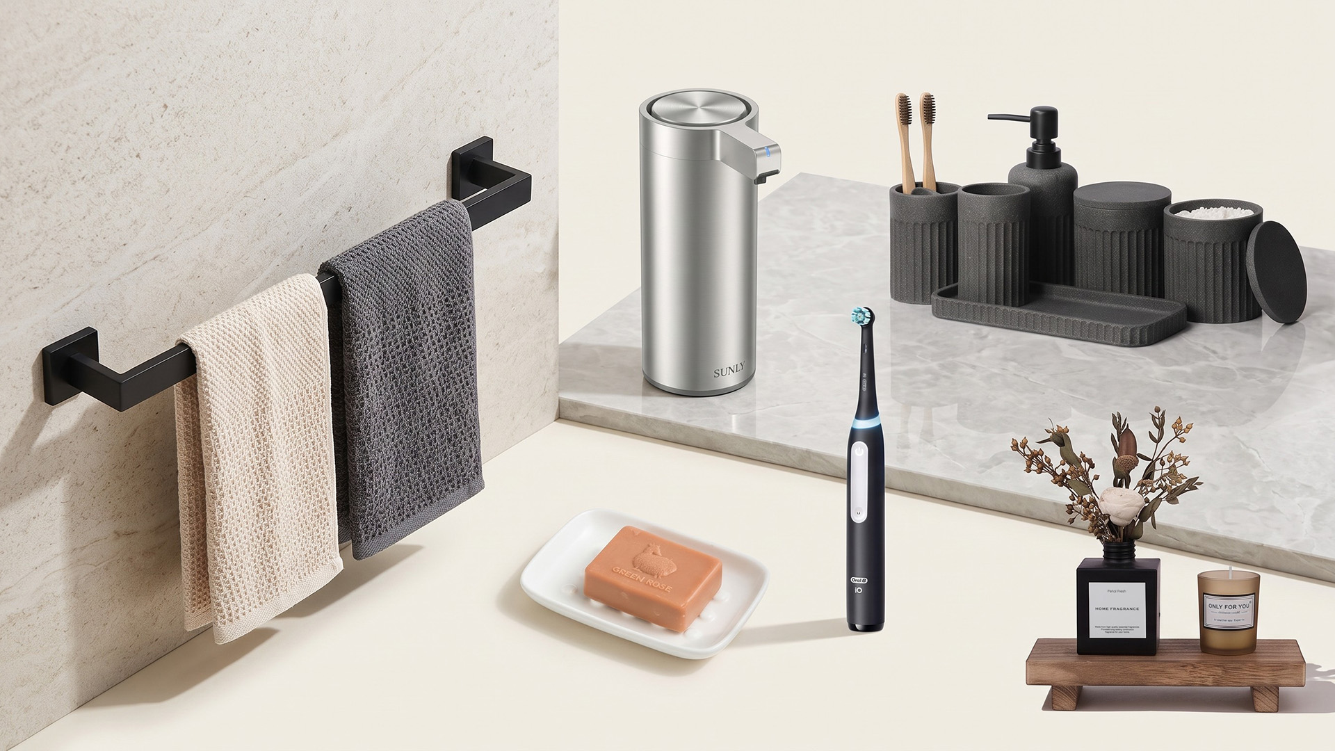 A selection of bathroom products.