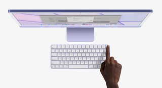 Purple iMac 2021 with all-new Magic Keyboard