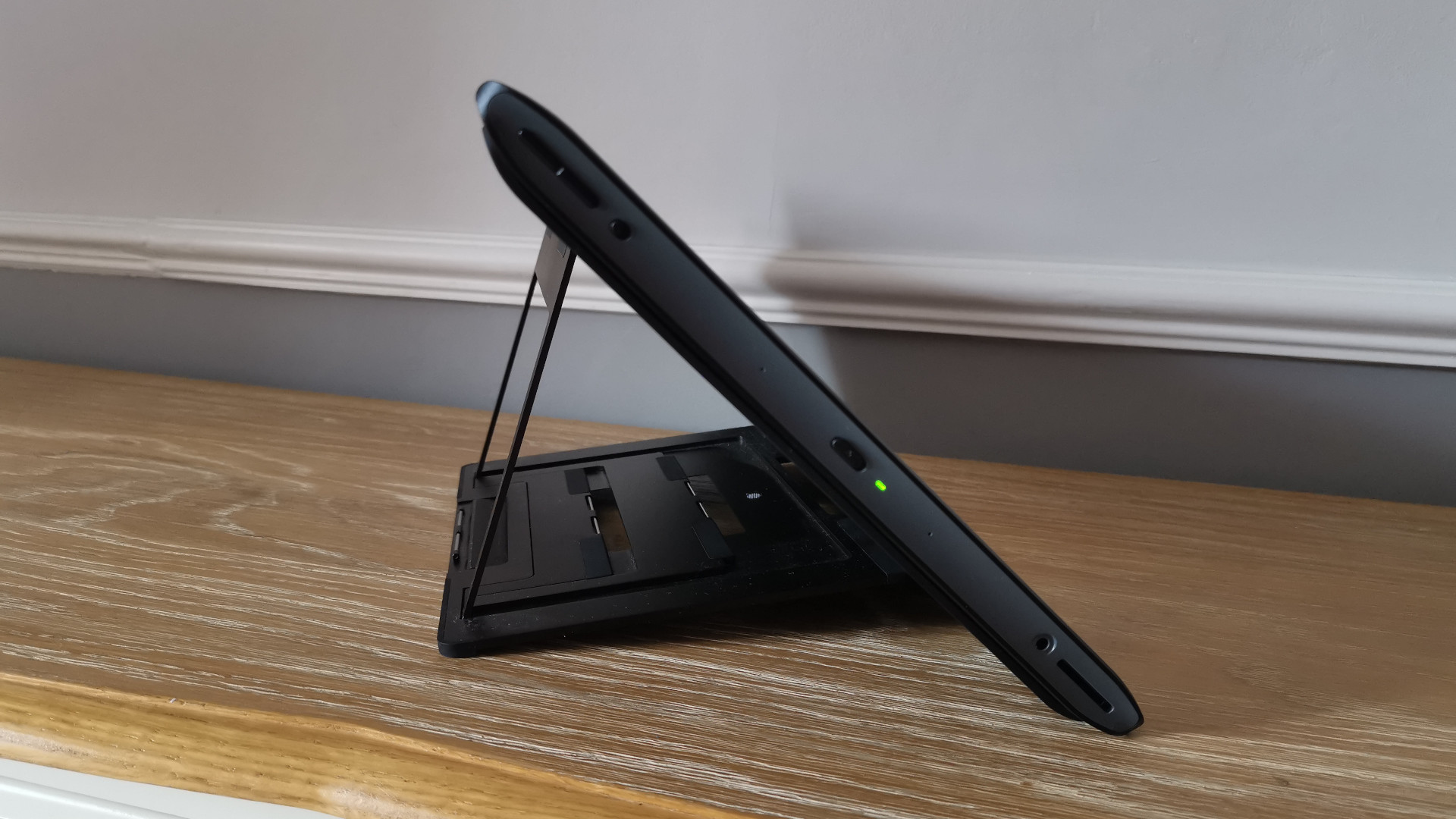 A side shot showing the ports for the Wacom Mobile Studio Pro