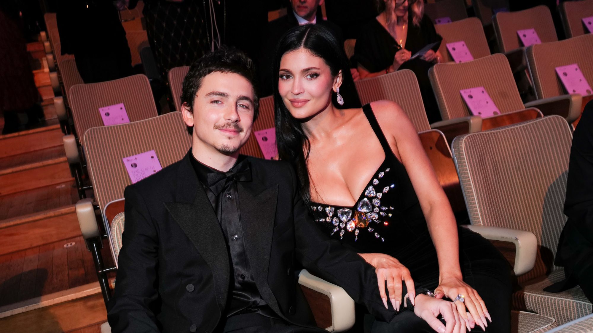 Kylie Jenner and Timoth&eacute;e Chalamet attend the 2026 EE BAFTA Film Awards