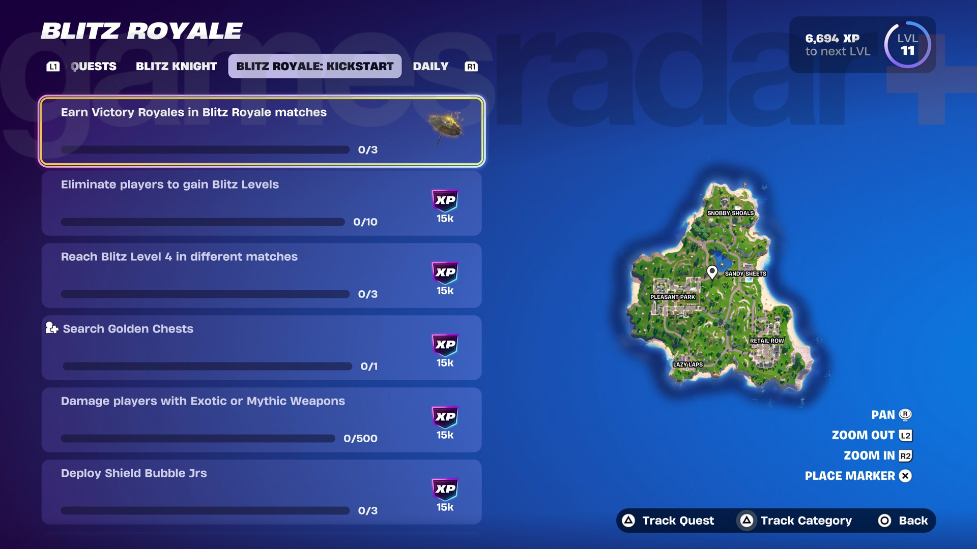 Fortnite Blitz Royale Kickstart Quests Chapter 6 Season 3