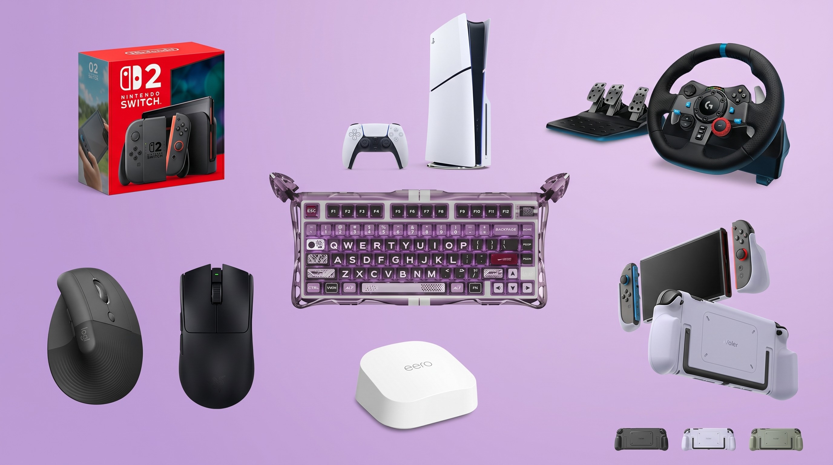 Products on gradient background